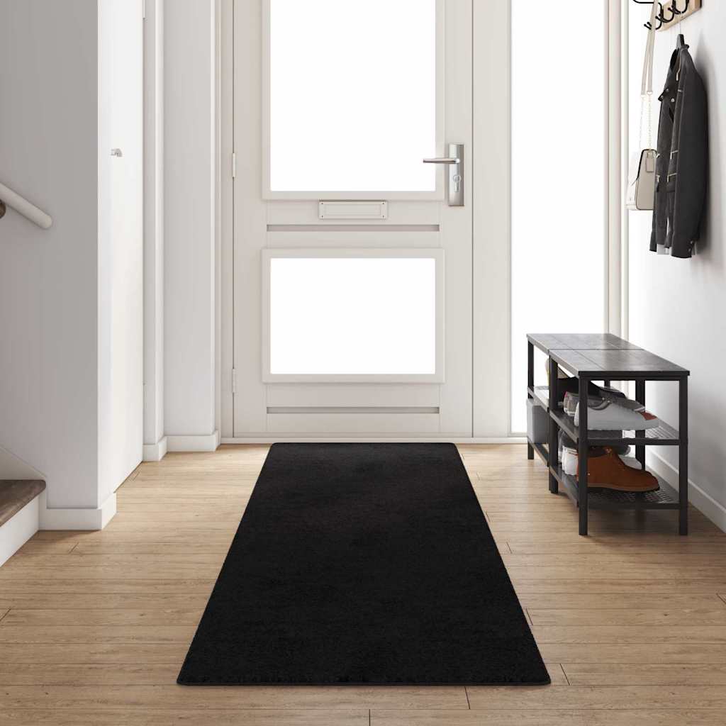 vidaXL Runner de Alfombra Negro 80 x 400 cm