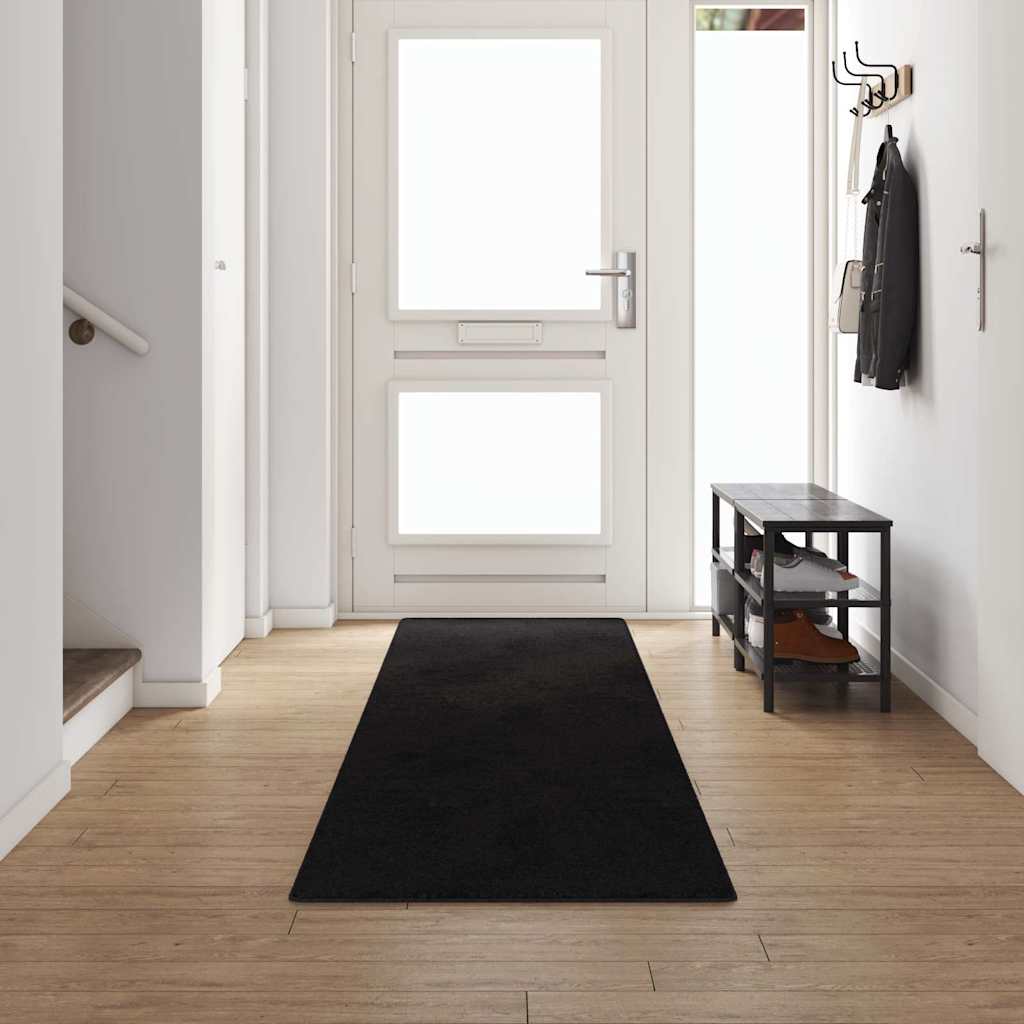 vidaXL Runner de Alfombra Negro 80 x 500 cm