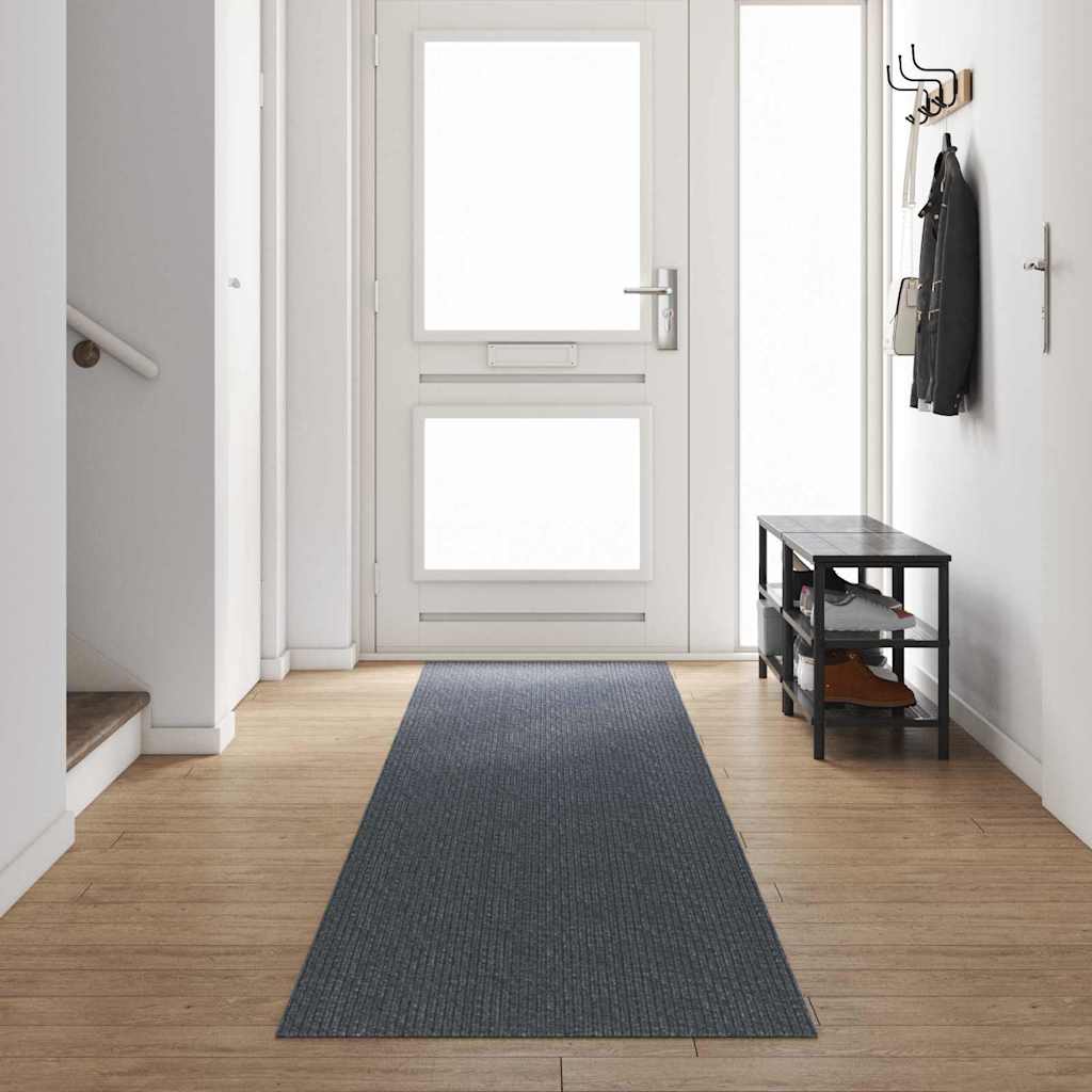 vidaXL Runner de Alfombra Gris 80 x 500 cm tela