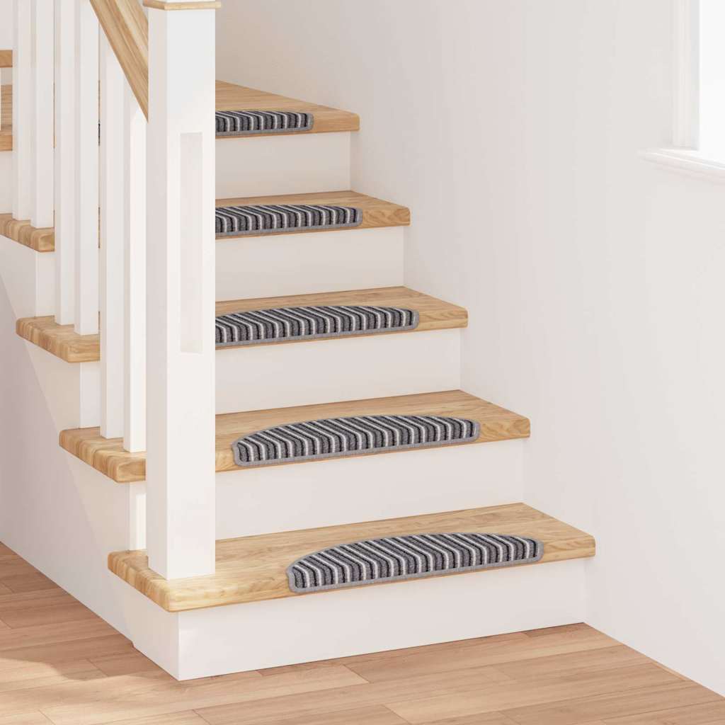vidaXL Alfombras autoadhesivas para escaleras 15 uds. 56 x 17 x 3 cm