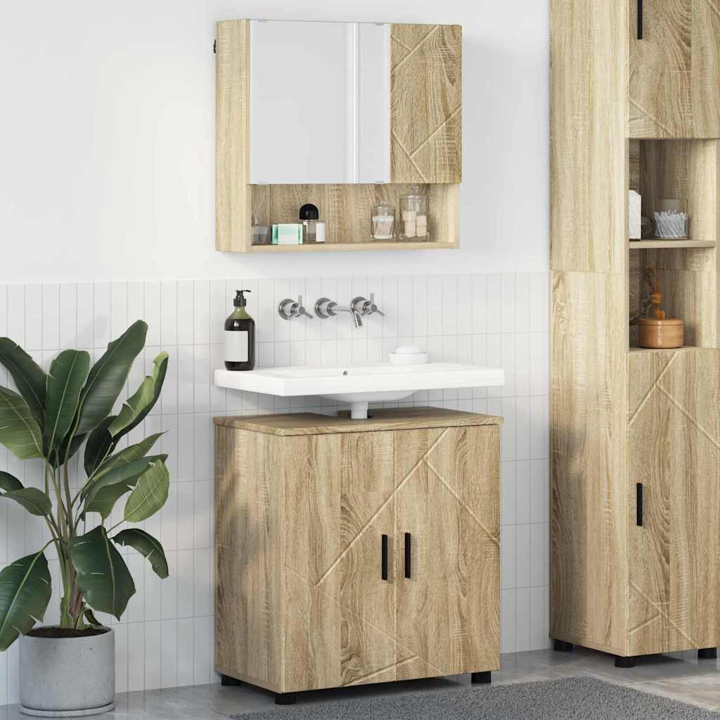 vidaXL Juego de muebles de baño 2 uds. Roble Sonoma 61 x 35 x 64 cm