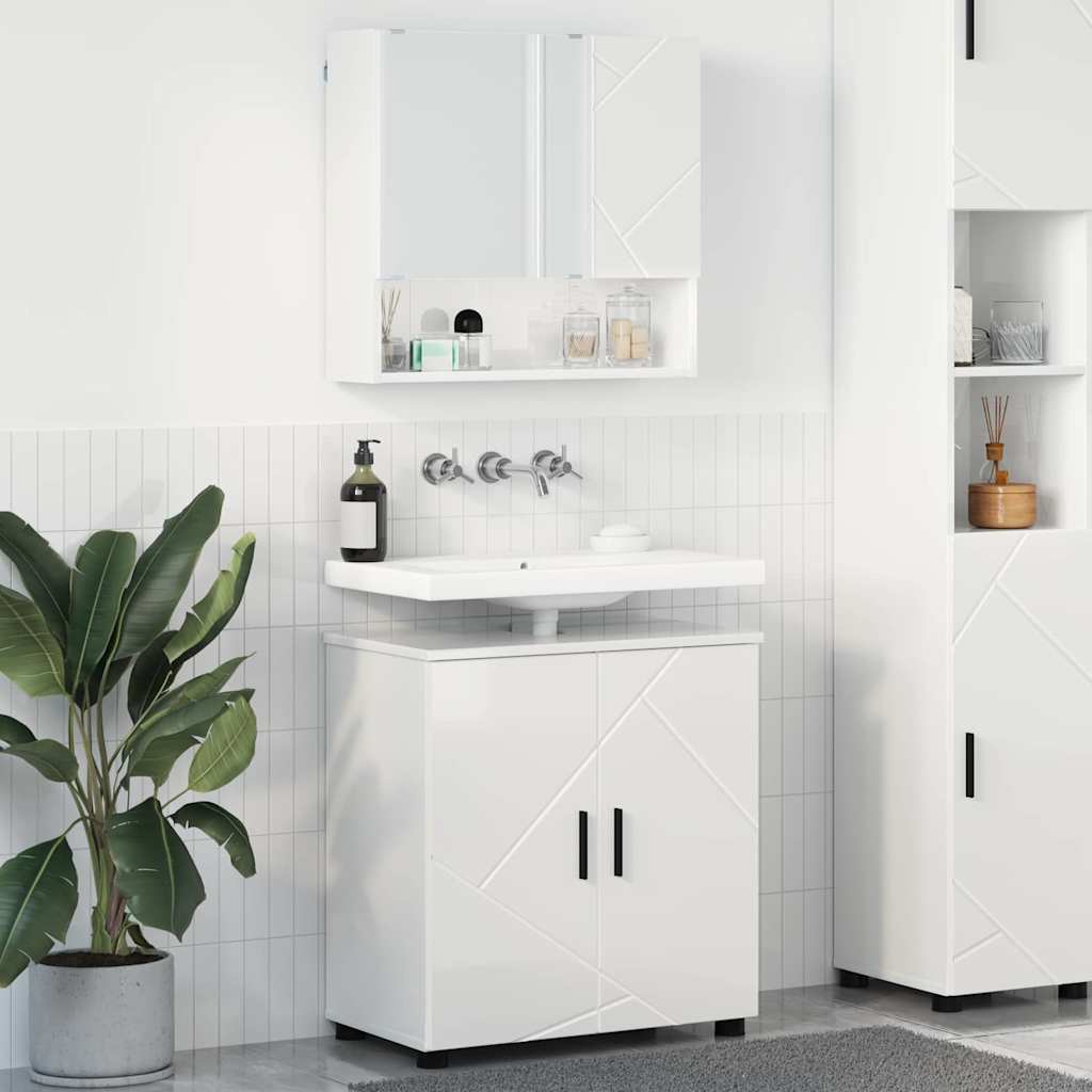 vidaXL Juego de muebles de baño 2 uds. brillante 61 x 35 x 64 cm