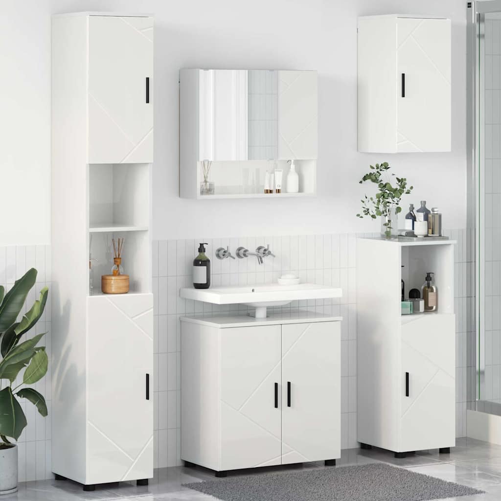 vidaXL Juego de muebles de baño 5 uds. brillante 61 x 35 x 64 cm