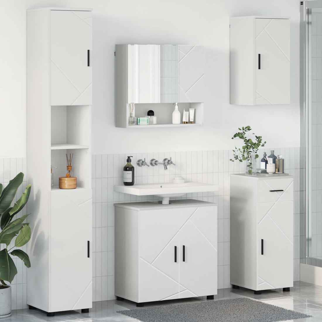 vidaXL Juego de muebles de baño 5 uds. 61 x 35 x 64 cm