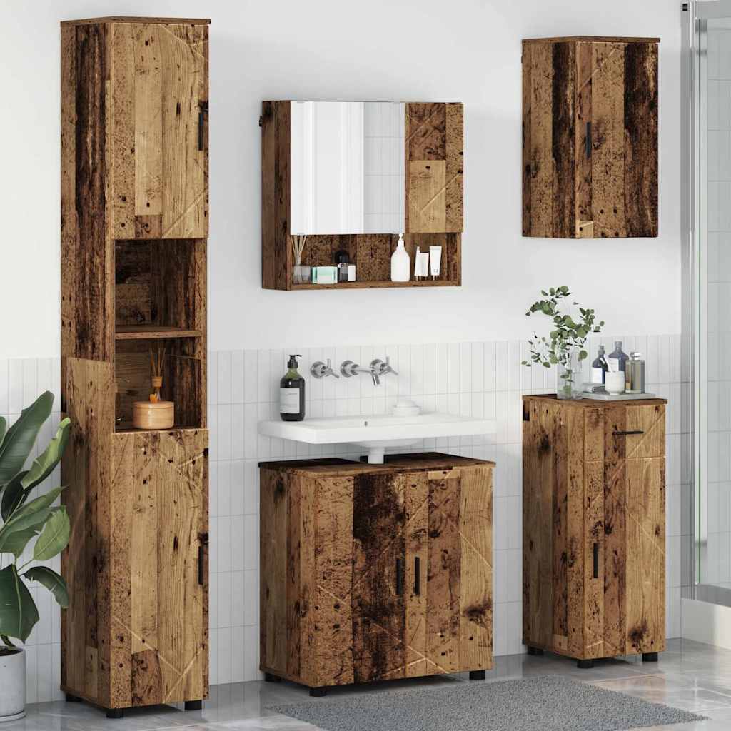 vidaXL Juego de muebles de baño 5 uds. Madera Vieja 61 x 35 x 64 cm