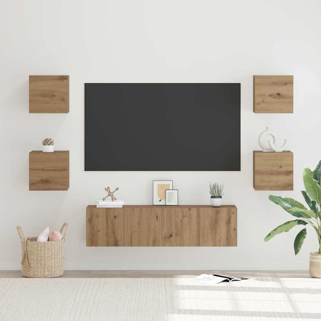 vidaXL Conjunto de mueble de TV 6 uds. Roble artisan