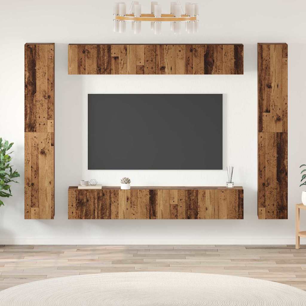 vidaXL Conjunto de mueble de TV 10 uds. Madera envejecida