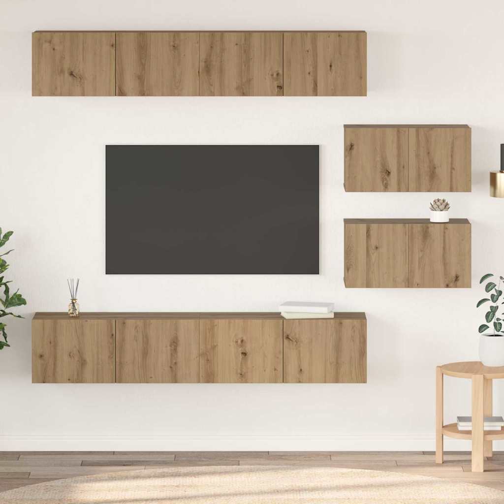 vidaXL Conjunto de mueble de TV 6 uds. Roble artisan