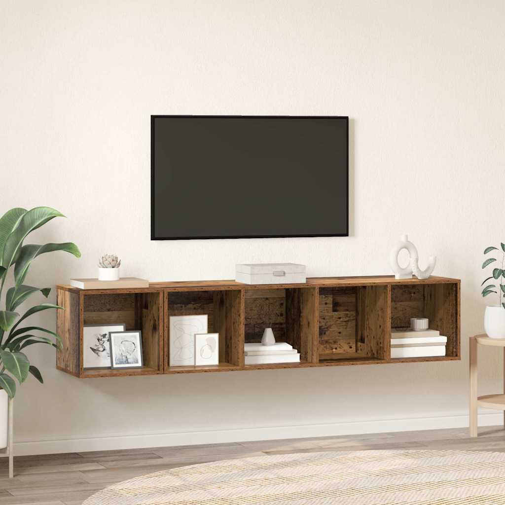 vidaXL Juego de muebles de TV 2 uds. Madera Vieja Madera de ingeniería