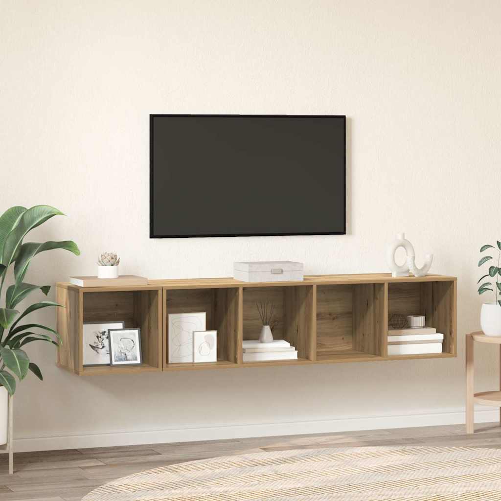 vidaXL Juego de muebles de TV 2 uds. Roble artisan