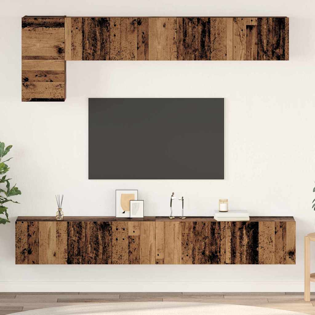 vidaXL Conjunto de mueble de TV 5 uds. Madera envejecida