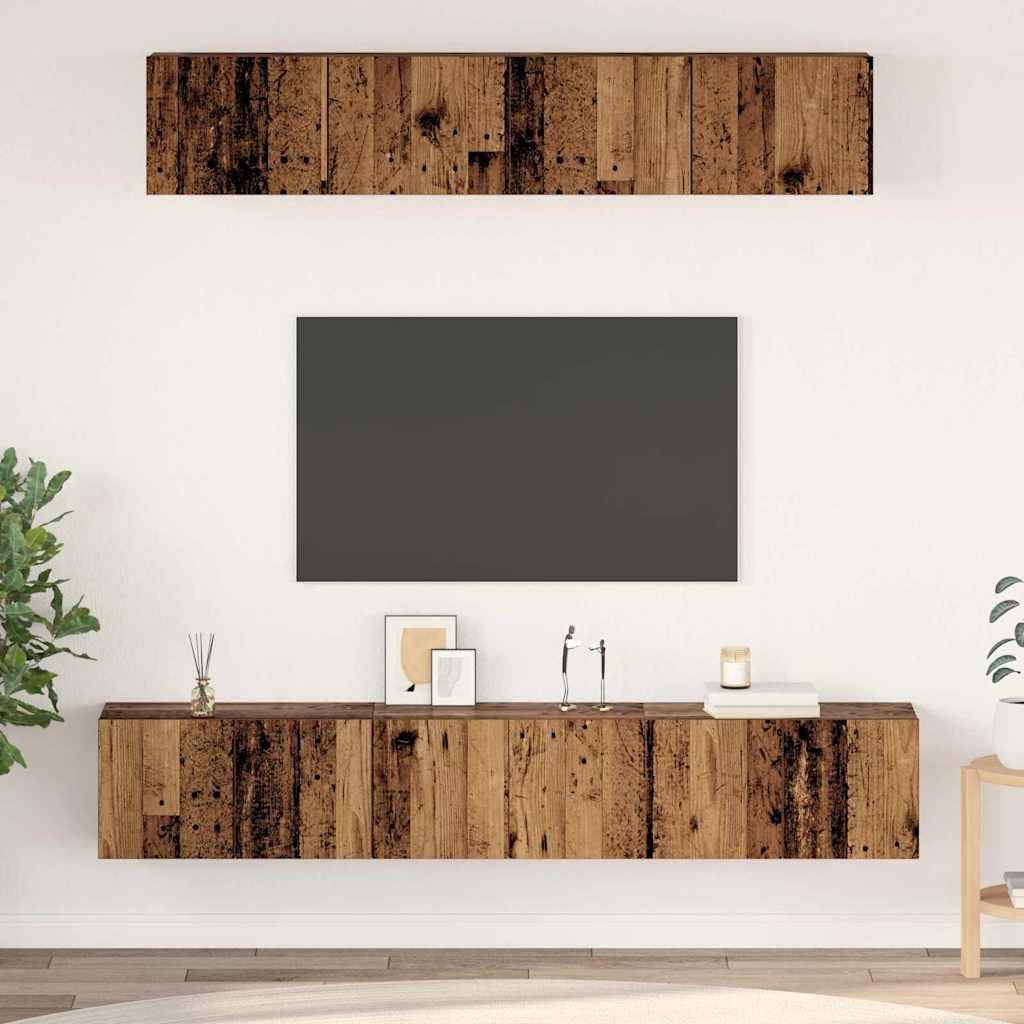 vidaXL Conjunto de mueble de TV 5 uds. Madera envejecida
