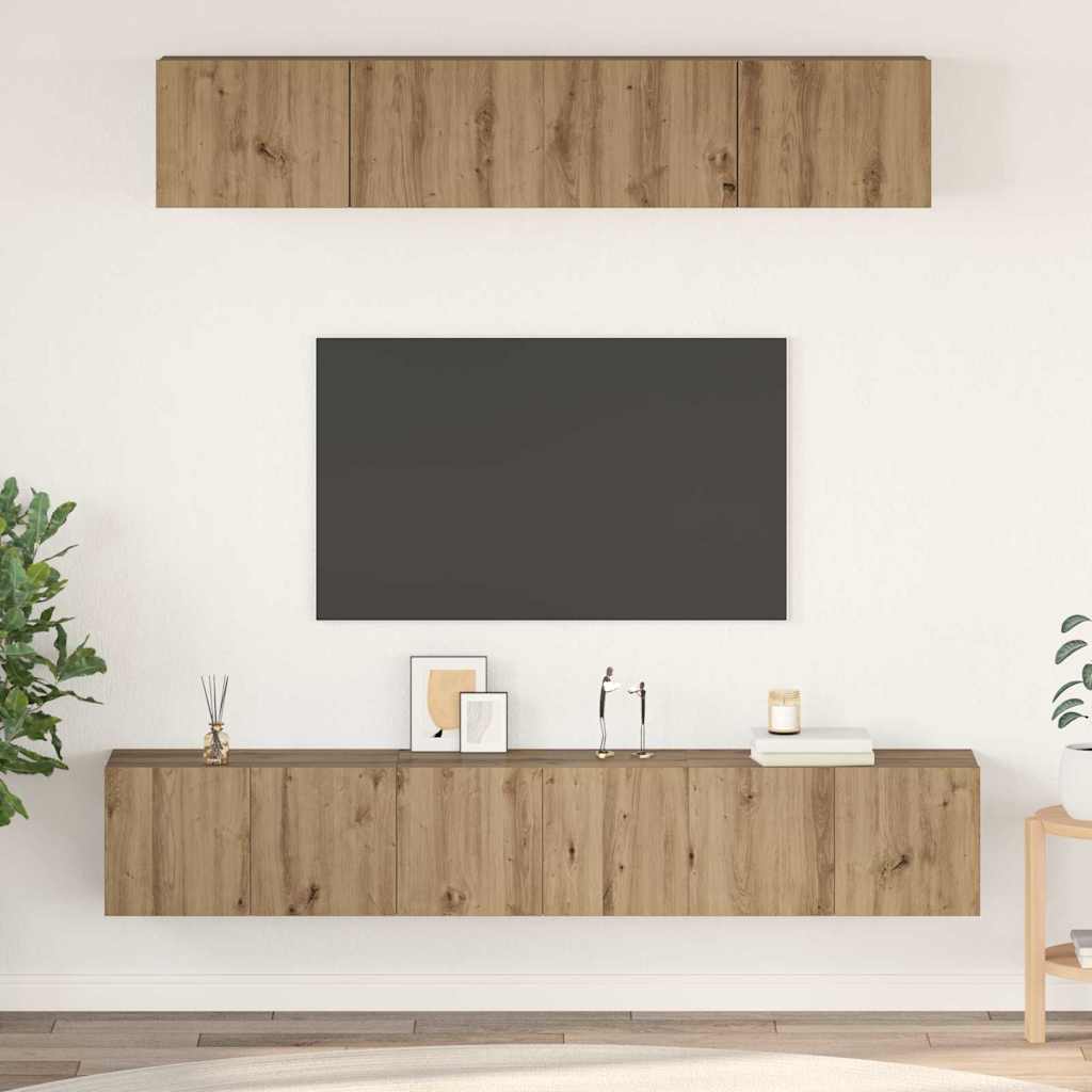 vidaXL Conjunto de mueble de TV 5 uds. Roble artisan