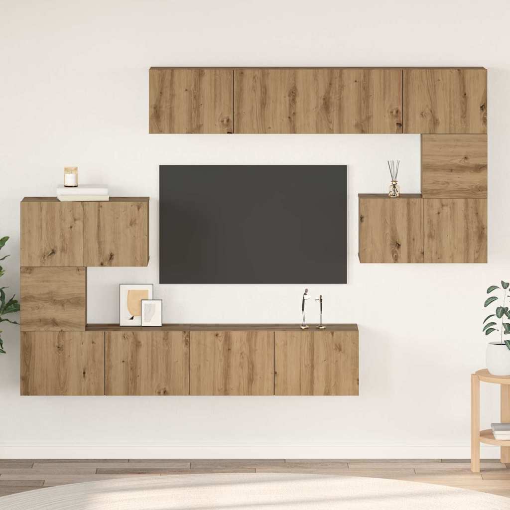 vidaXL Conjunto de mueble de TV 8 uds. Roble artisan