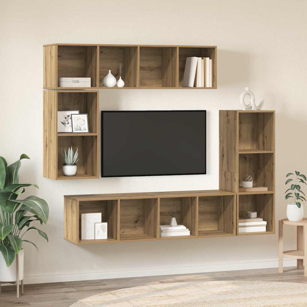vidaXL Conjunto de mueble de TV 4 uds. Roble artisan