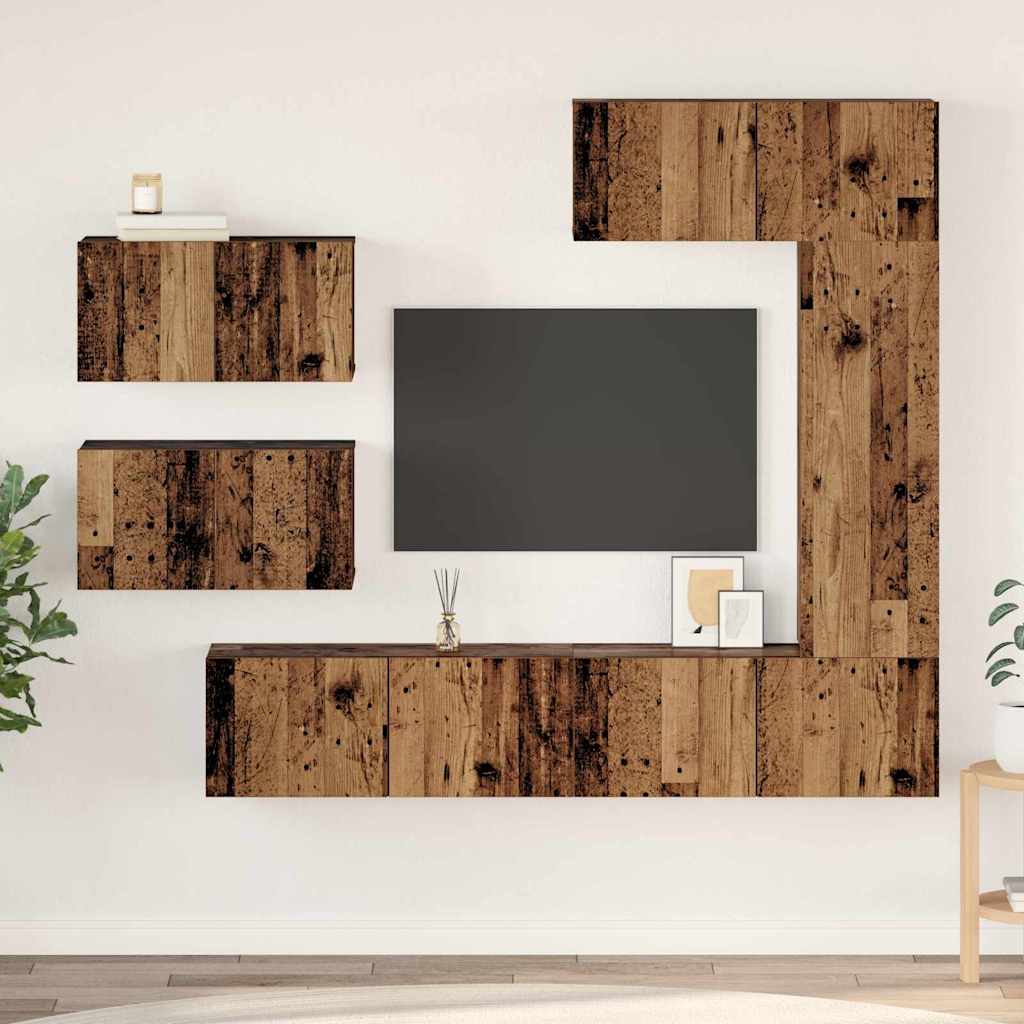 vidaXL Conjunto de mueble de TV 6 uds. Madera envejecida