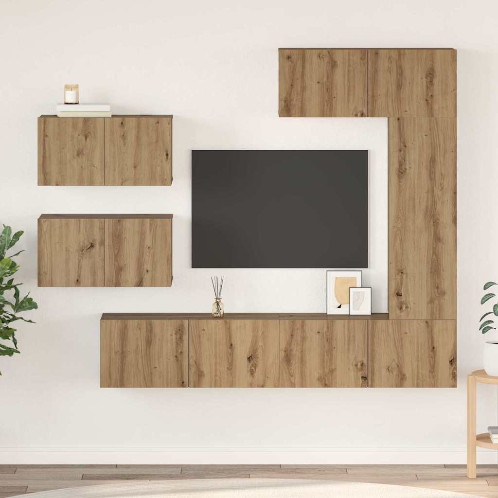 vidaXL Conjunto de mueble de TV 6 uds. Roble artisan