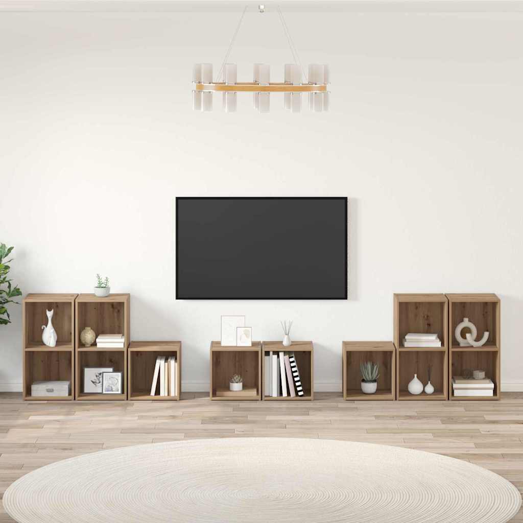 vidaXL Juego de muebles de TV 8 uds. Roble artisan