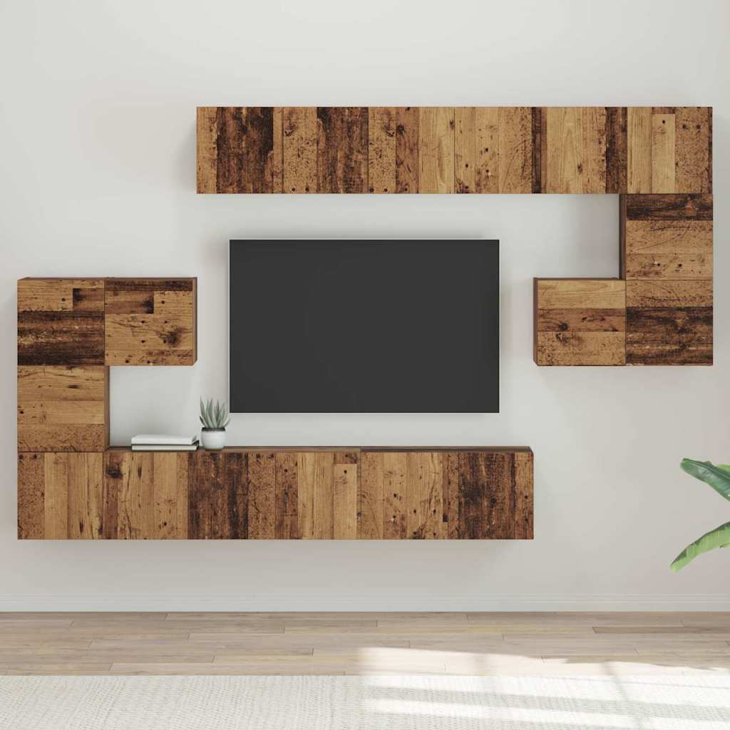 vidaXL Conjunto de mueble de TV 10 uds. Madera envejecida