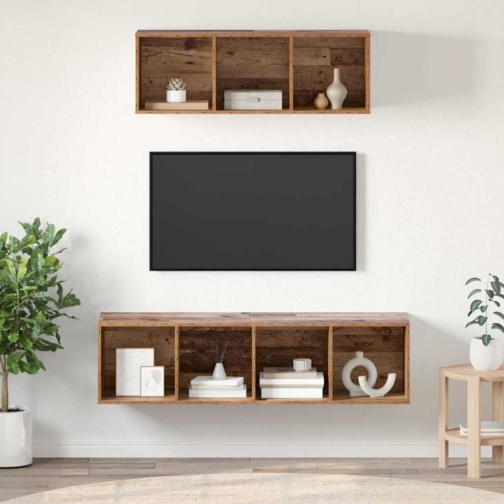vidaXL Conjunto de mueble de TV 2 uds. Madera Vieja