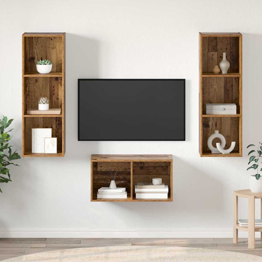 vidaXL Conjunto de mueble de TV Madera Vieja Madera de ingeniería