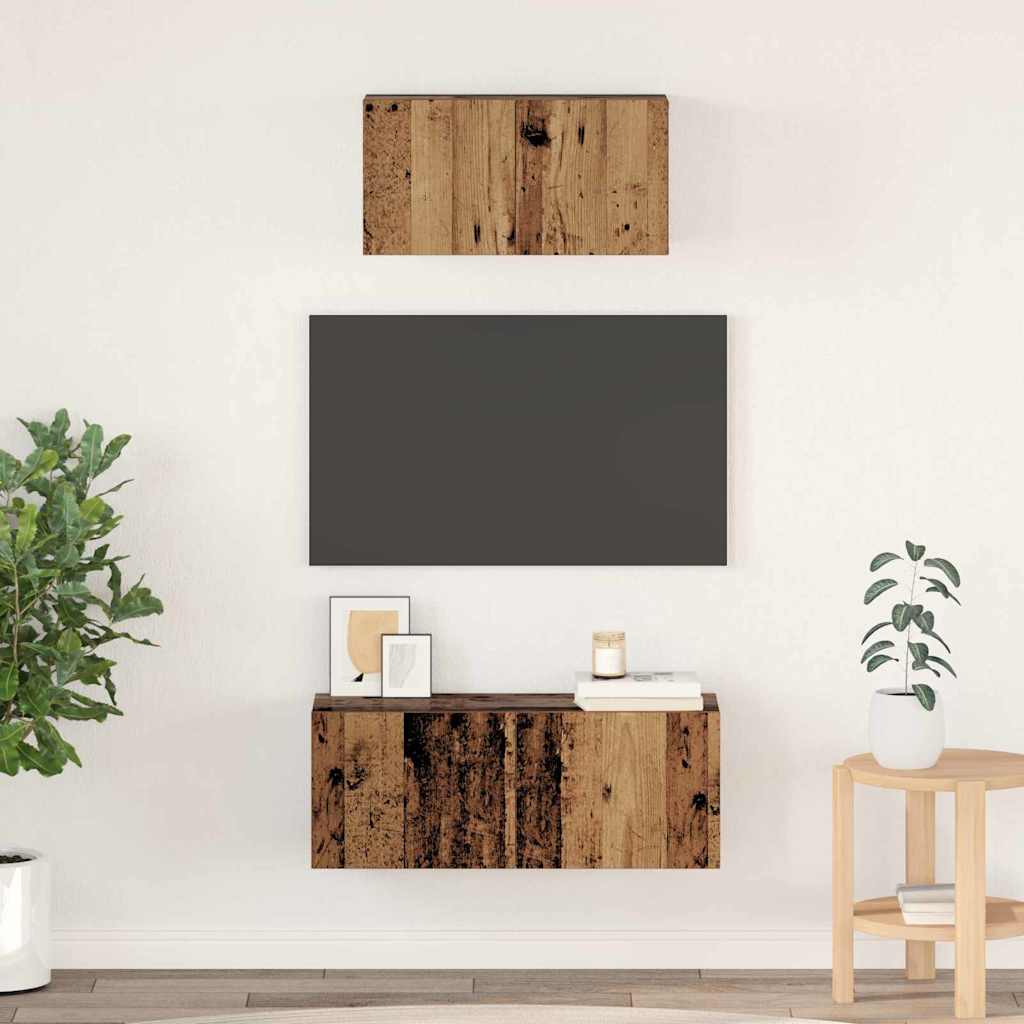 vidaXL Conjunto de mueble de TV 2 uds. Madera envejecida