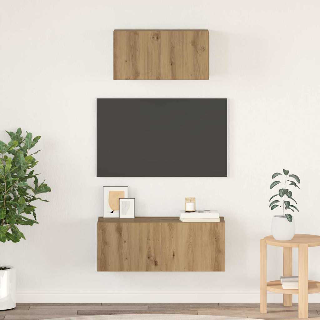 vidaXL Conjunto de mueble de TV 2 uds. Roble artisan