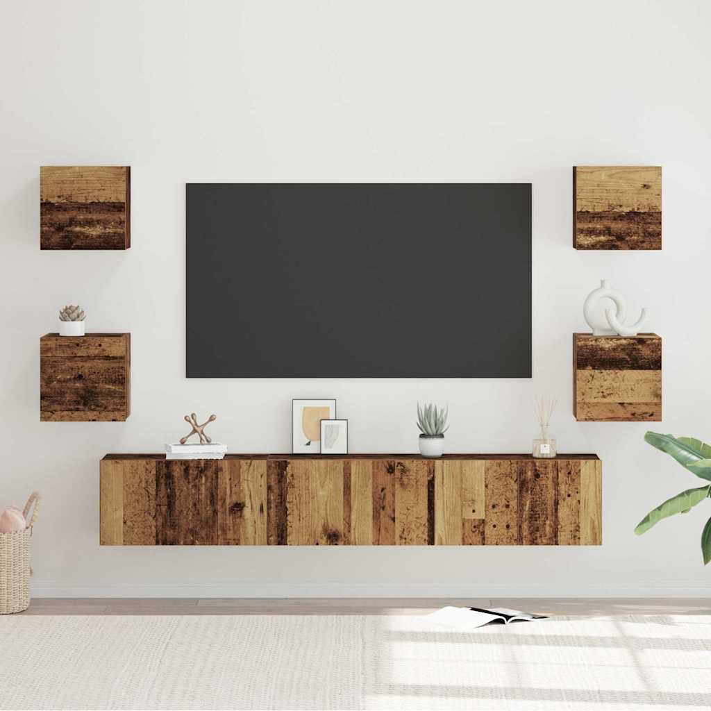 vidaXL Conjunto de mueble de TV 7 uds. Madera envejecida