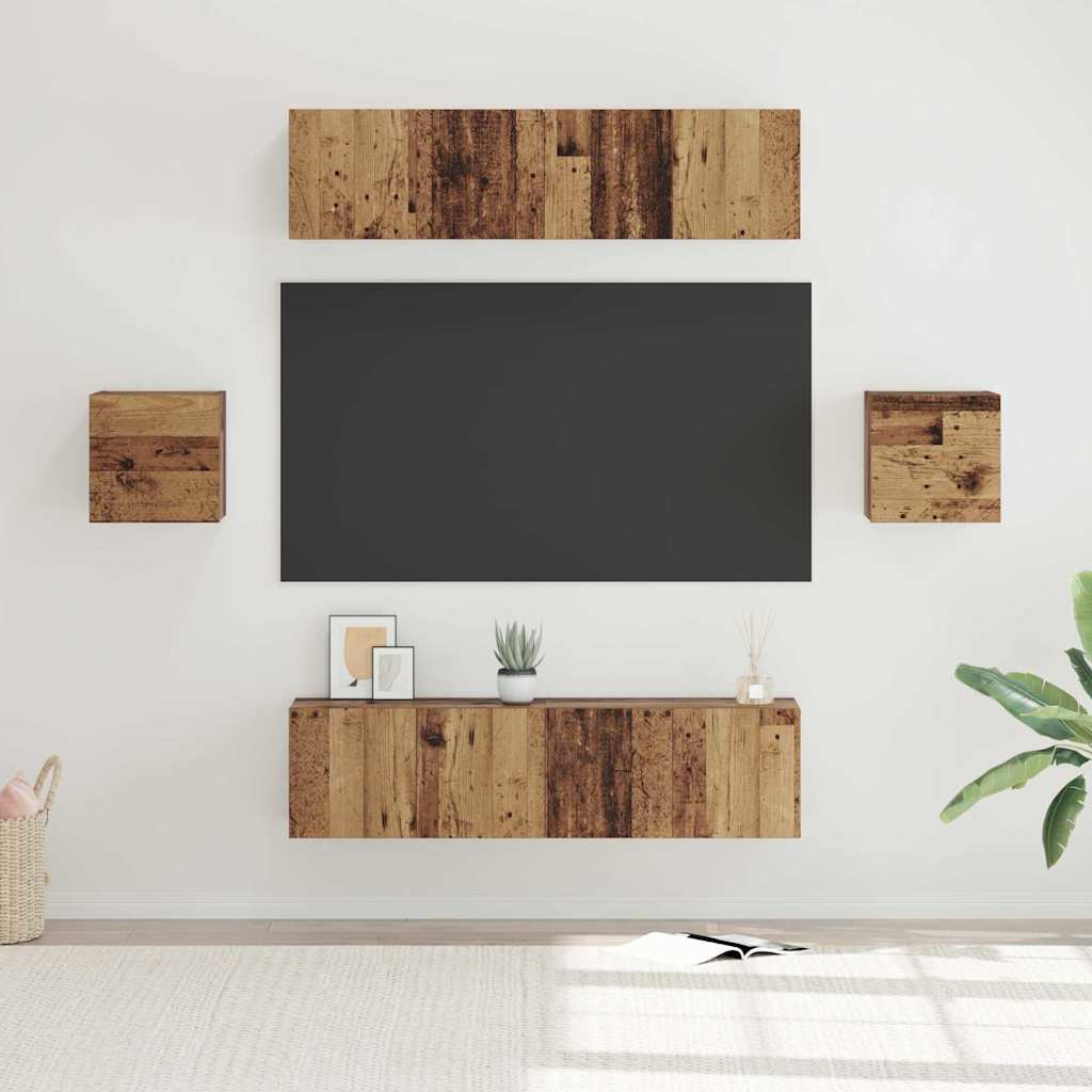 vidaXL Conjunto de mueble de TV 6 uds. Madera envejecida