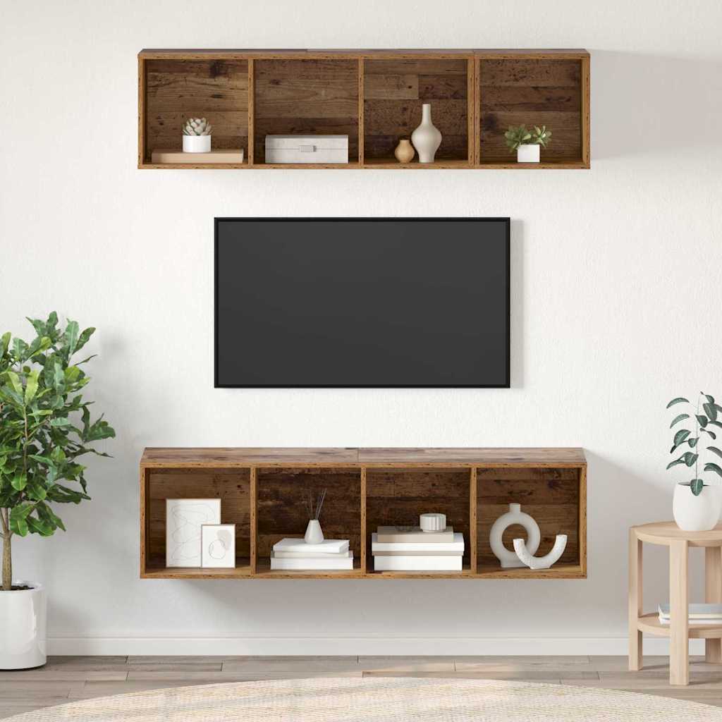 vidaXL Conjunto de mueble de TV 3 uds. Madera Vieja