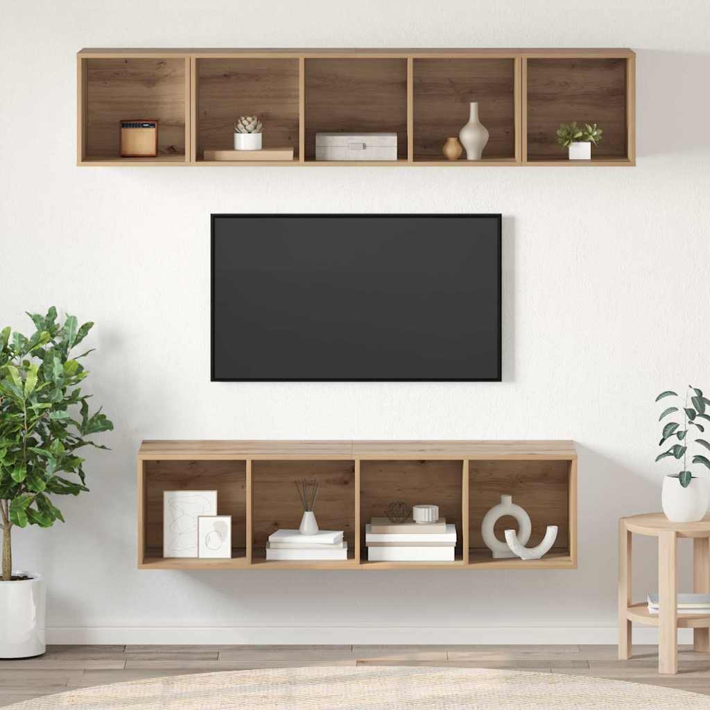 vidaXL Conjunto de mueble de TV 4 uds. Roble artisan
