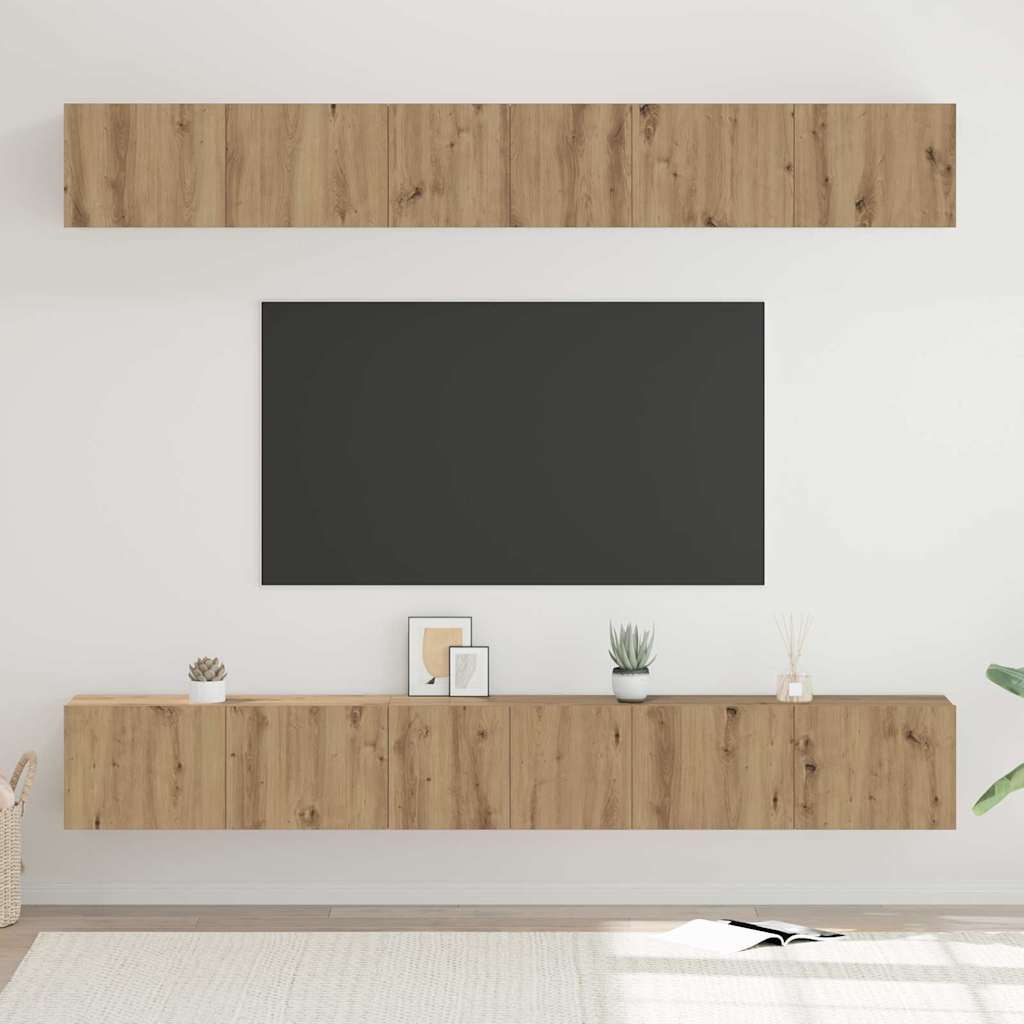 vidaXL Conjunto de mueble de TV 6 uds. Roble artisan