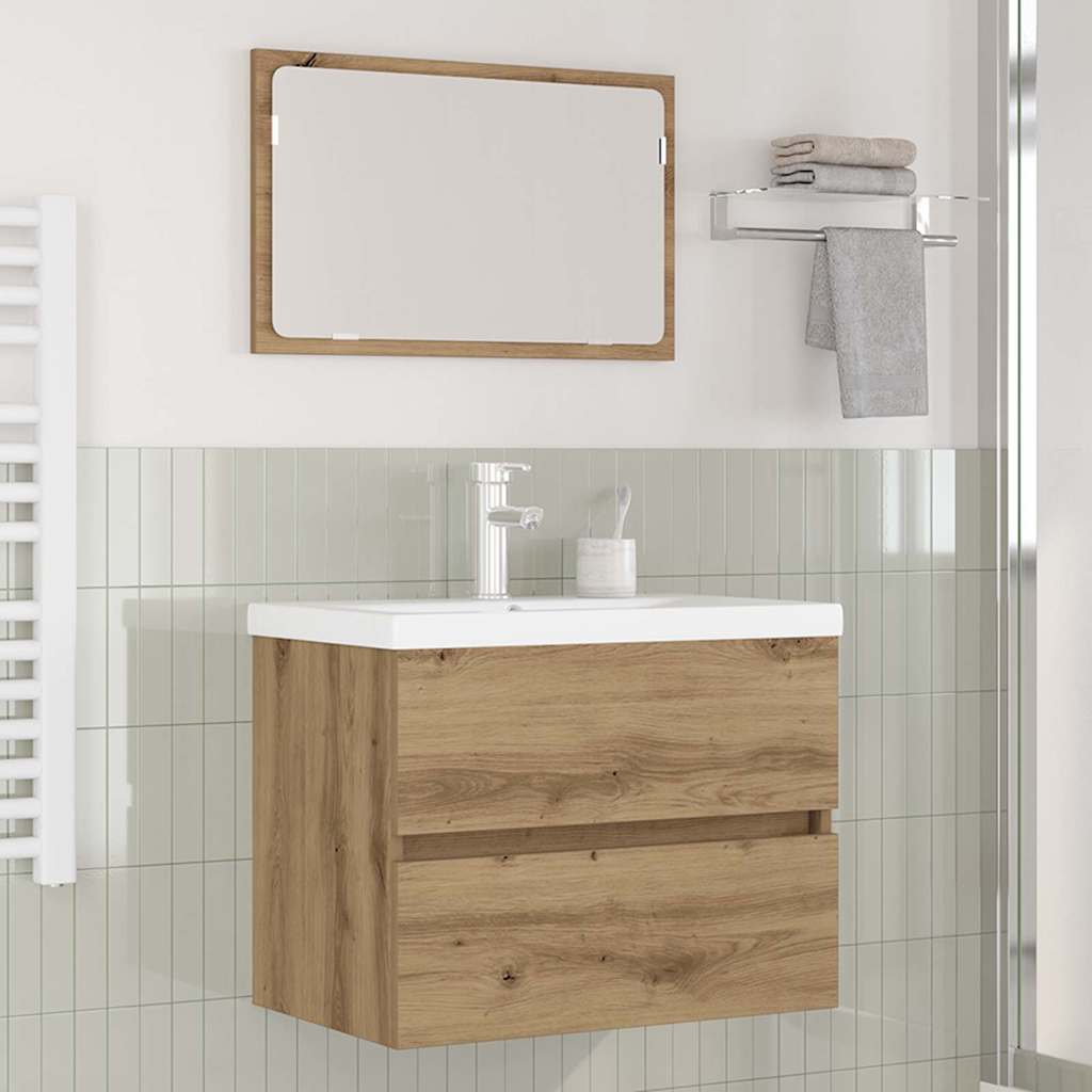 vidaXL Juego de muebles de baño 3 uds. Roble artisan 61 x 39 x 45 cm