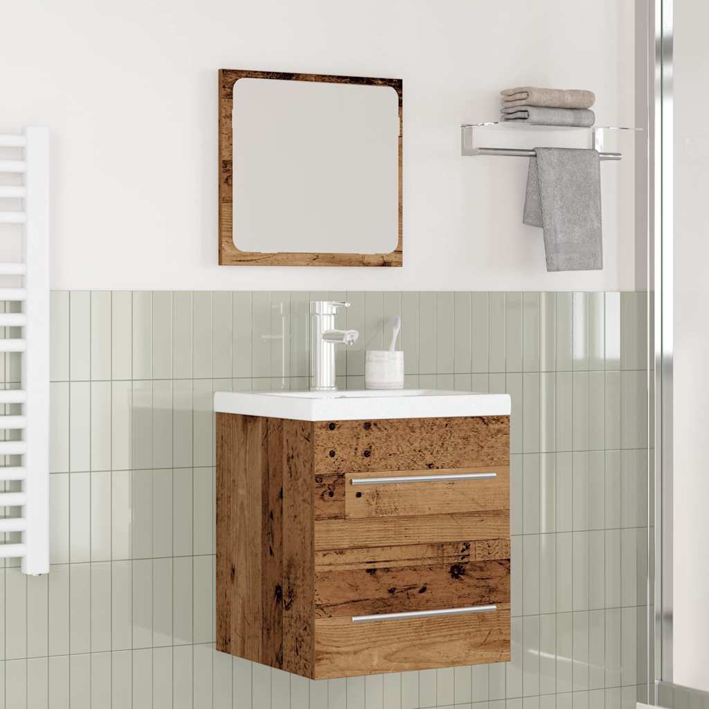 vidaXL Juego de muebles de baño 2 uds. Madera envejecida