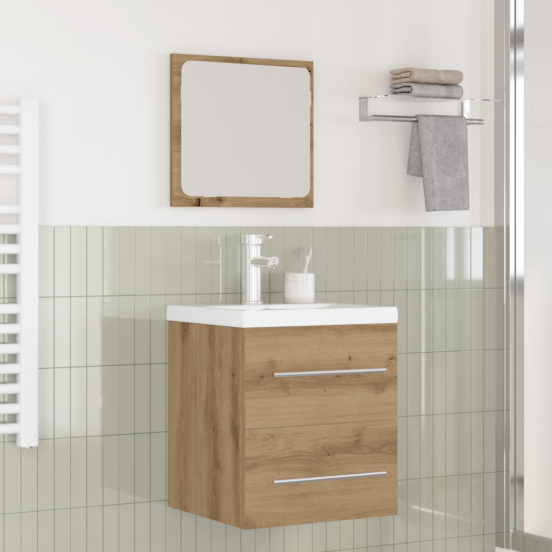 vidaXL Juego de muebles de baño 2 uds. Roble Negro