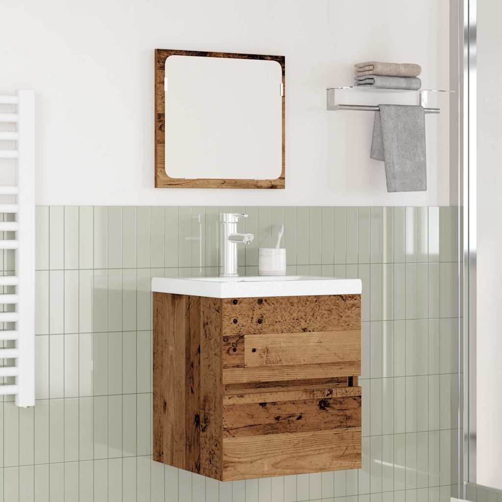 vidaXL Juego de muebles de baño 2 uds. Madera Vieja y 42 x 39 x 45 cm