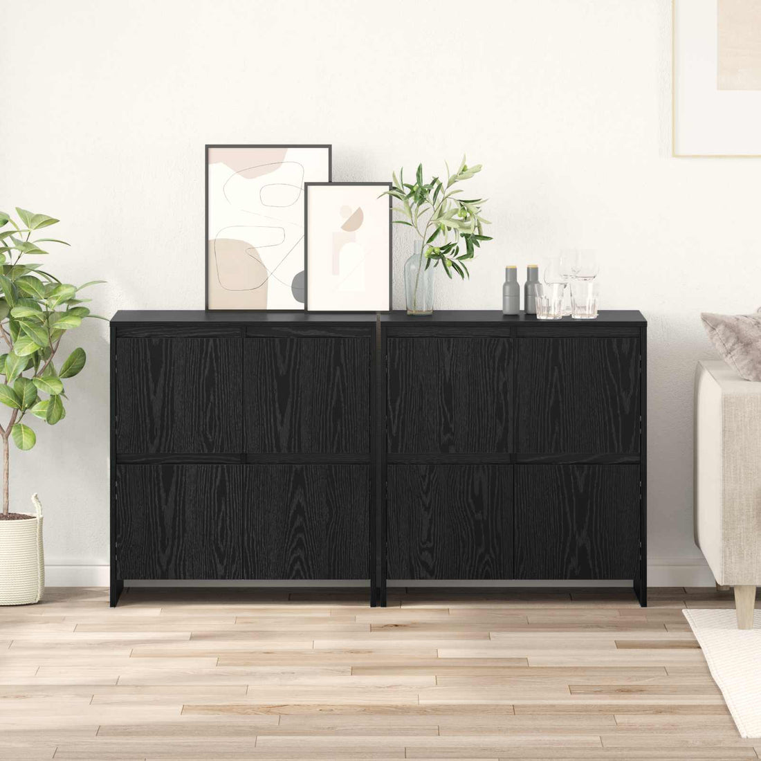 vidaXL Tableros Lateral 2 uds. Roble negro 70 x 41 x 75 cm