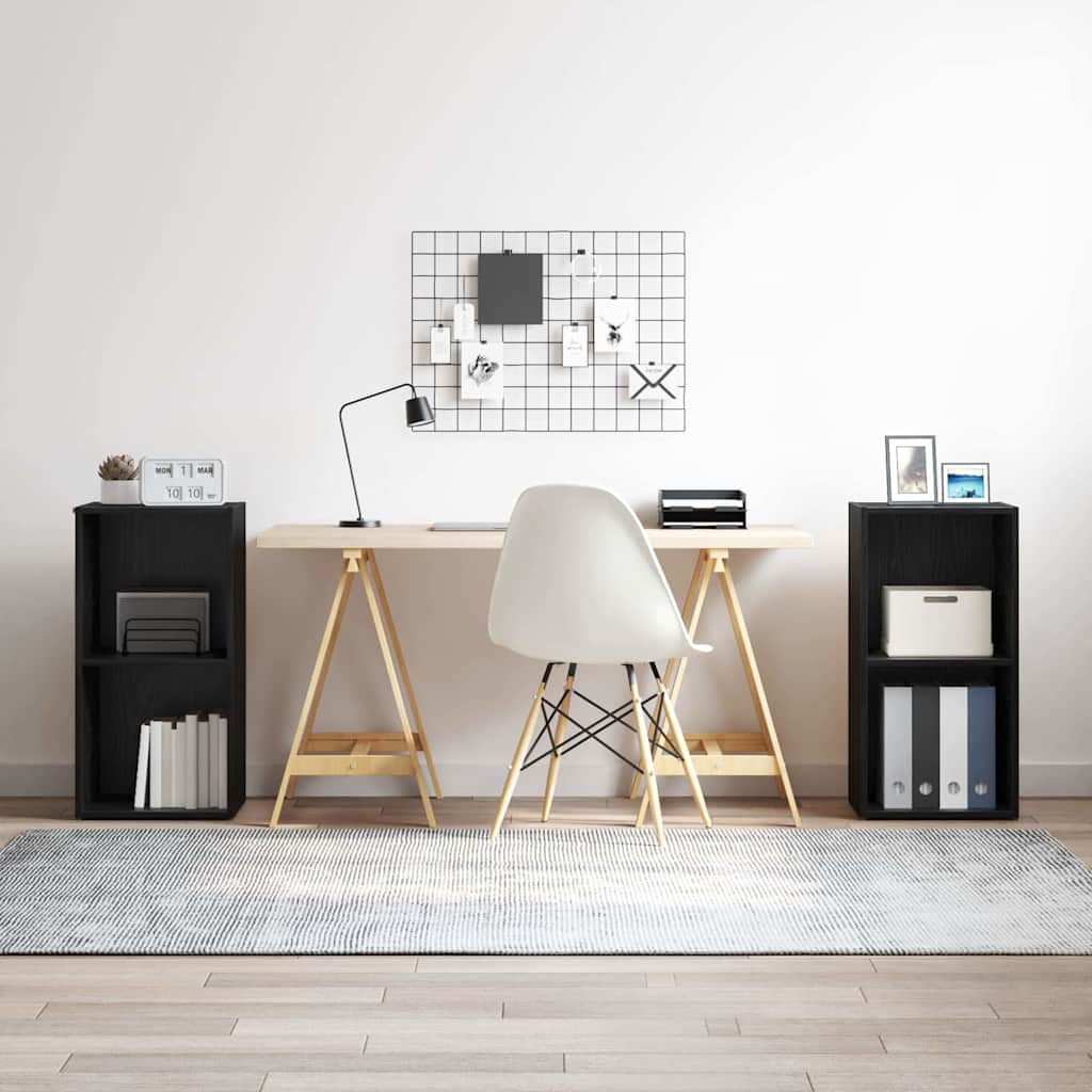 vidaXL Conjunto de mueble de TV 2 uds. Roble Negro