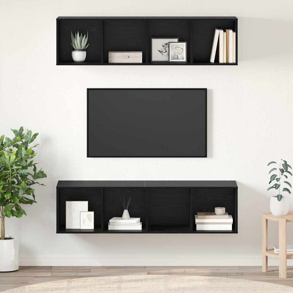 vidaXL Conjunto de mueble de TV 2 uds. Roble Negro