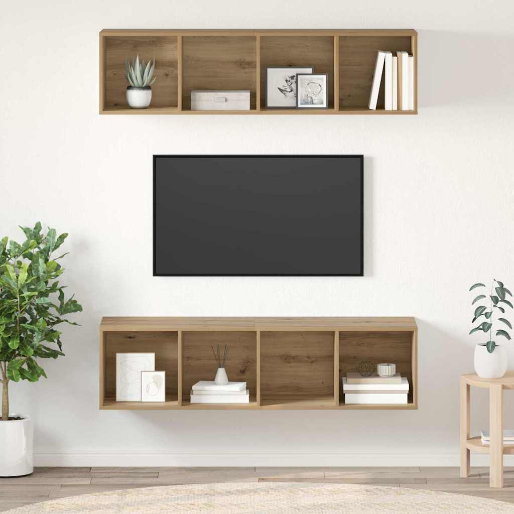 vidaXL Conjunto de mueble de TV 2 uds. Roble artisan