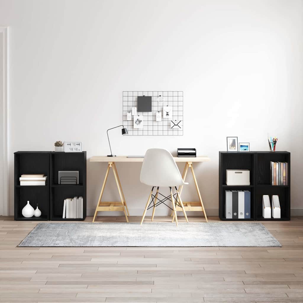 vidaXL Conjunto de mueble de TV 4 uds. Roble Negro