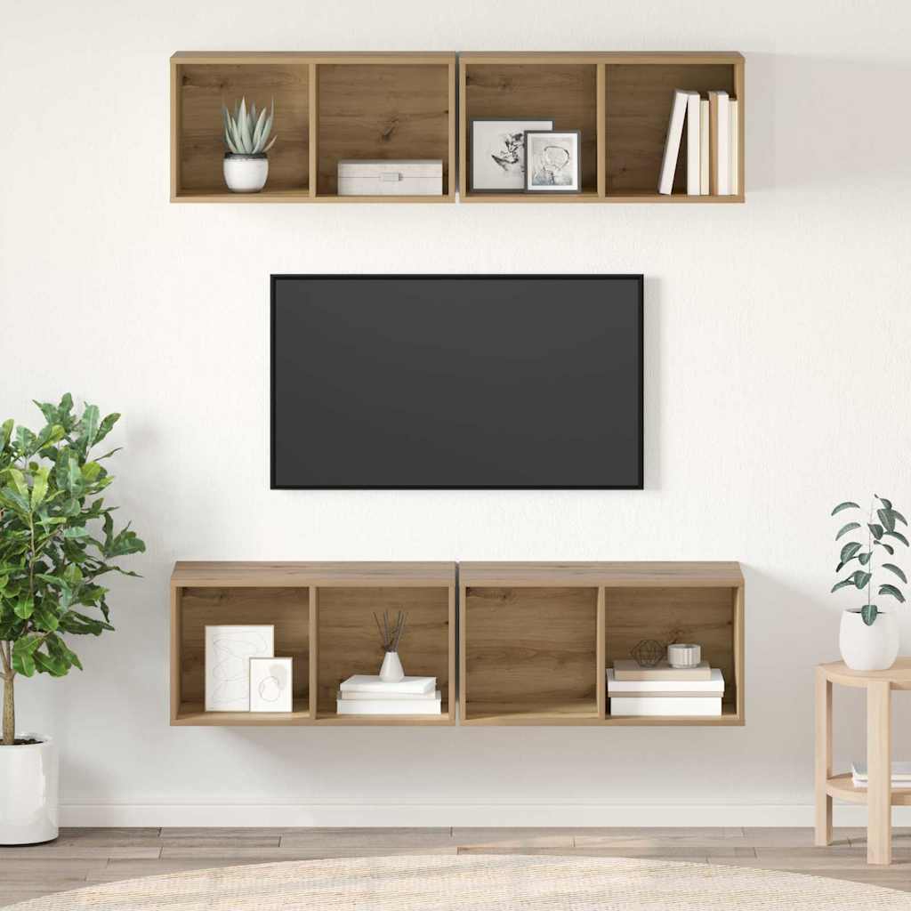 vidaXL Conjunto de mueble de TV 4 uds. Roble artisan