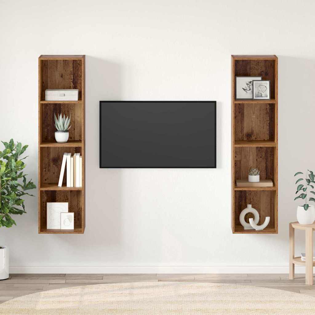 vidaXL Conjunto de mueble de TV 2 uds. Marrón Madera de ingeniería