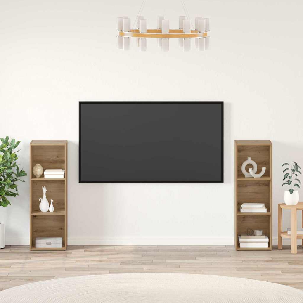 vidaXL Conjunto de mueble de TV 2 uds. Roble artisan