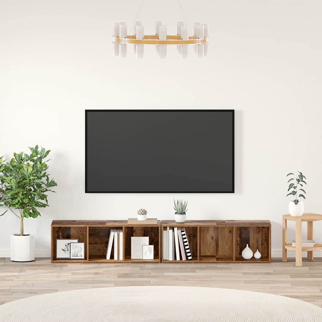 vidaXL Conjunto de mueble de TV 2 uds. Madera envejecida