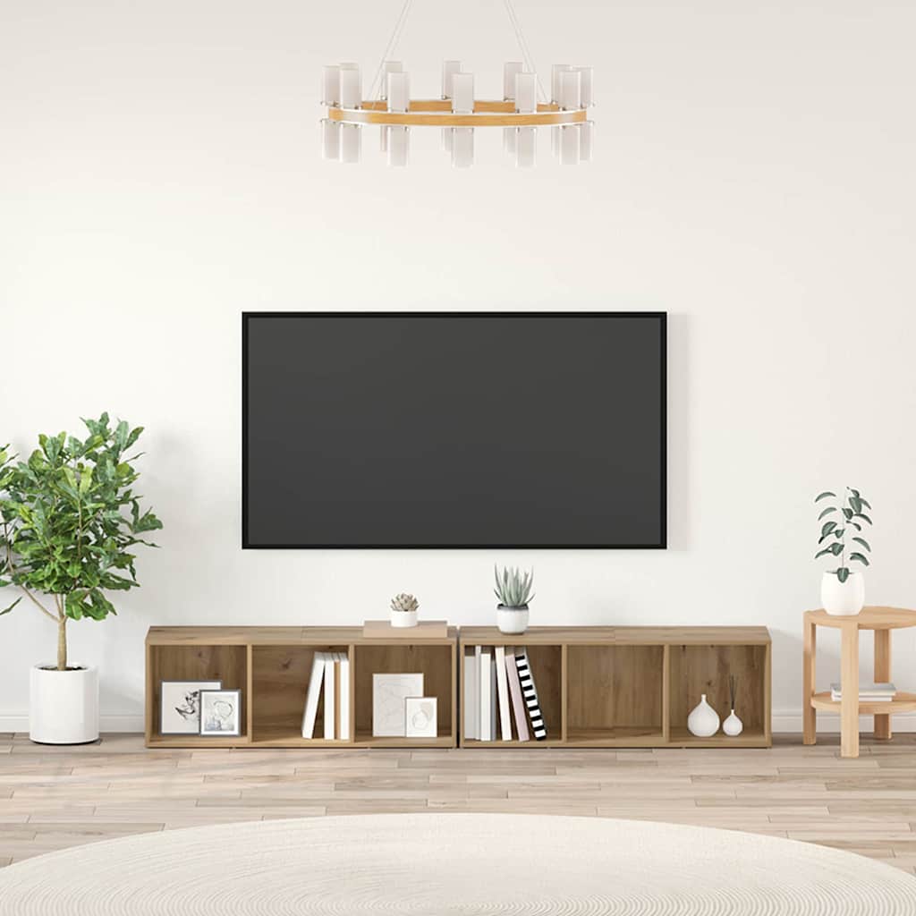 vidaXL Conjunto de mueble de TV 2 uds. Roble artisan