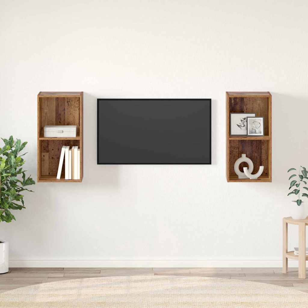 vidaXL Conjunto de mueble de TV 2 uds. Madera Vieja