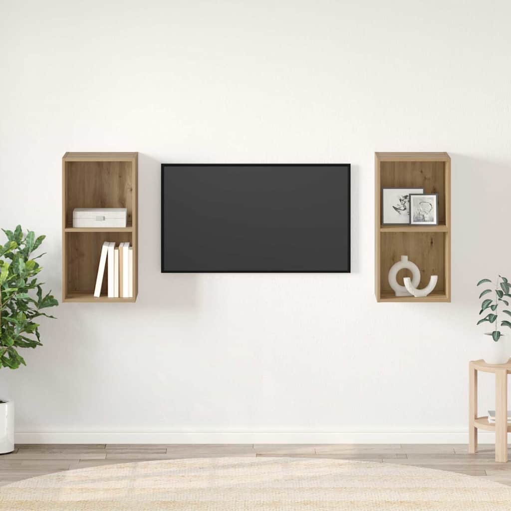vidaXL Conjunto de mueble de TV 2 uds. Roble artisan