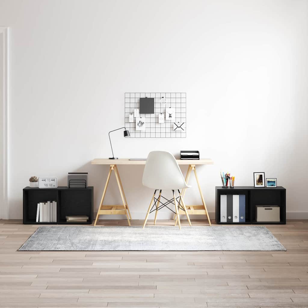 vidaXL Conjunto de mueble de TV 2 uds. Roble Negro