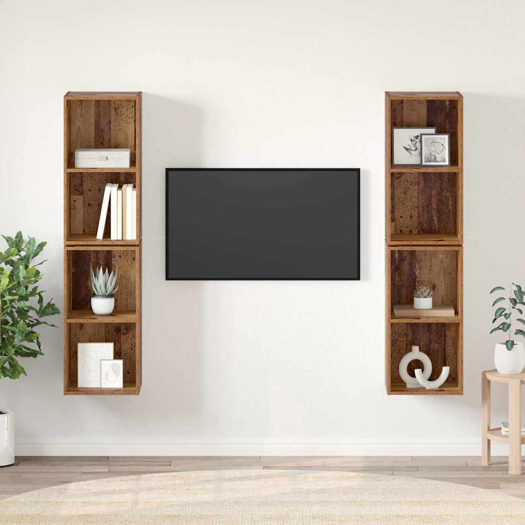 vidaXL Conjunto de mueble de TV 4 uds. Madera Vieja